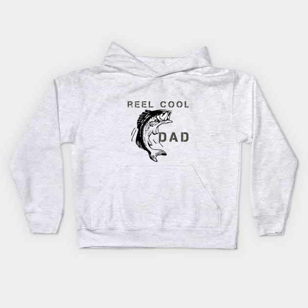 Fishing Dad - Reel Cool Dad - gift fathers day Kids Hoodie by tedd